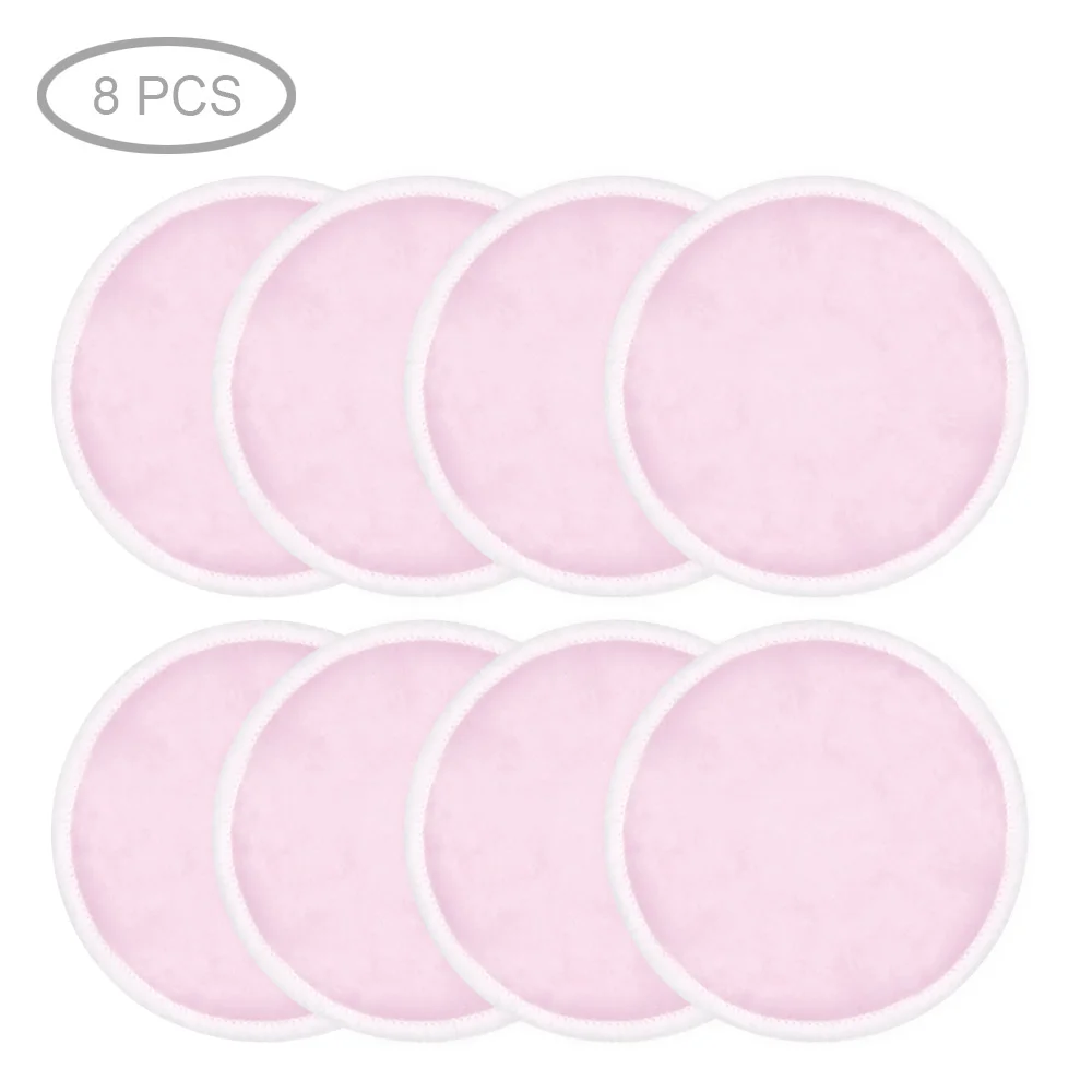 8pcs Pink 4/8/10/16 шт средство для снятия макияжа с моющиеся Ватные диски многоразовый уход за кожей лица салфетки из микрофибры средство для снятия макияжа с тремя слоями из мягкой натуральной бамбук - Цвет: 8pcs Pink
