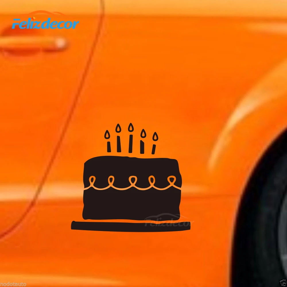 Birthday Cake Vinyl Window Car Decal Stickers Rear windshield Art Decor White Black ZP0358 | Автомобили и мотоциклы
