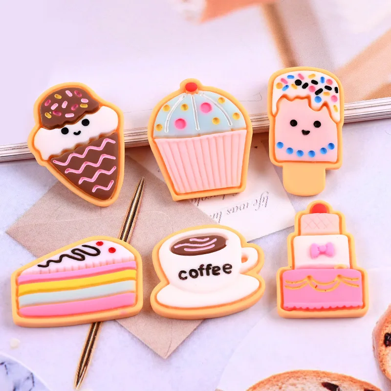

20pcs/Lot Ice Cream Coffee Cake Shape Flatback Resin DIY Crafts Phone Shell Patch Arts Kids Hair Jewelry Accessories Materials