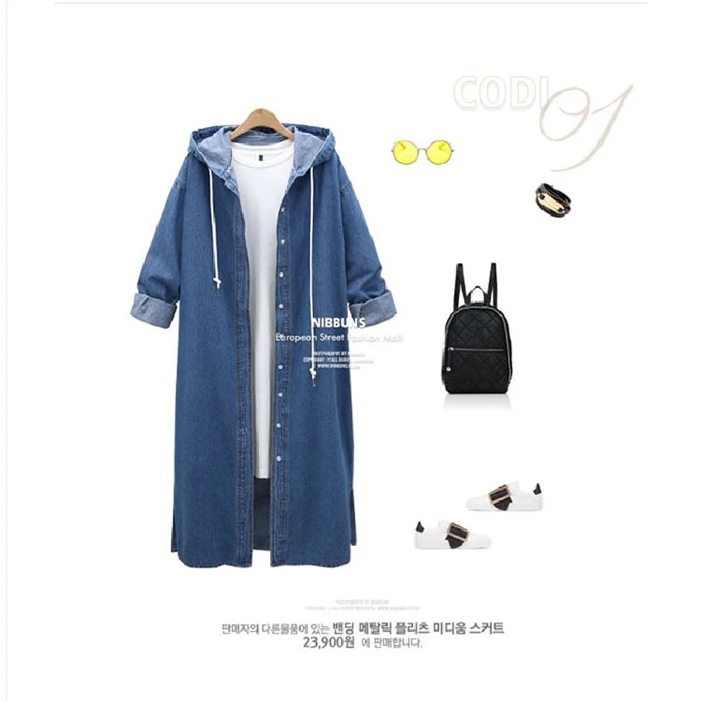 

2021 New Trench Solid Color Lace Up Women Jacket Autumn Fashion Denim Jackets Washed Jeans Coat Female Collar Outwear Jacket
