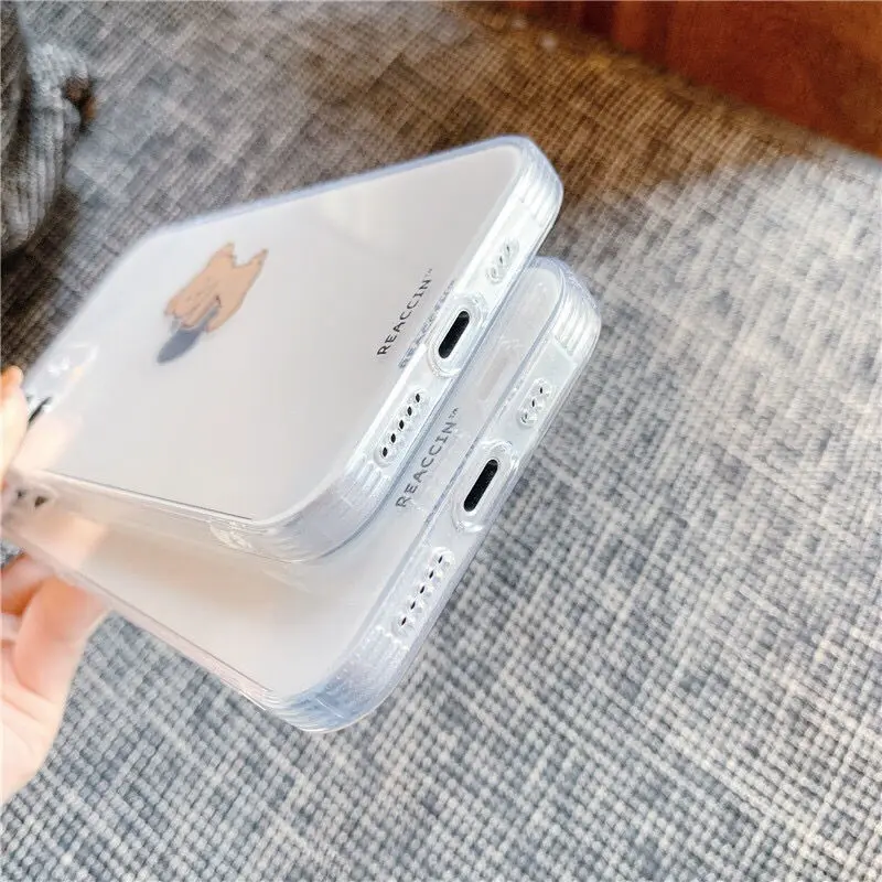 

LISM Transparent Cute Bear Phone Case For Iphone 11 12 Pro Max Mini 6 7 8 X XS XR SE Couple Animal Shockproof Soft Case Cover