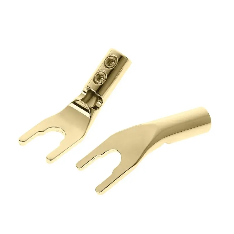 2020 4 шт. u образные Родиевые/медные штекеры типа Банан вилка спикер аудио провод