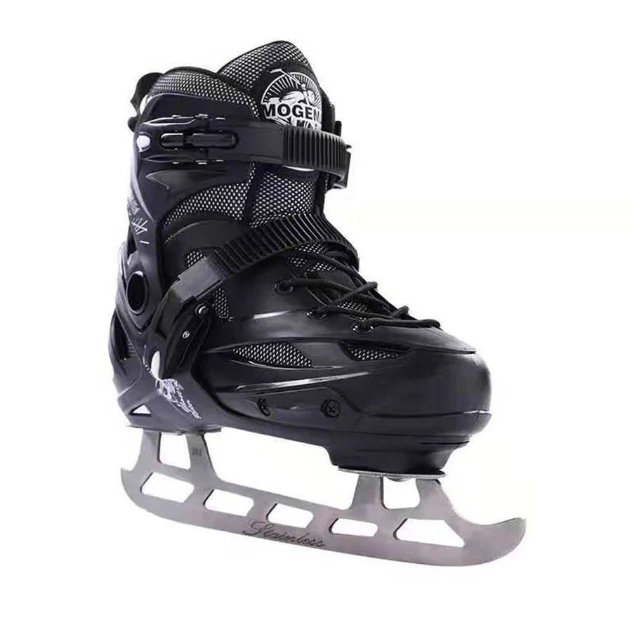 Hardboot Ice Skates EUR 35-39 40-44 Size Adjustable Ice Hockey Shoes Adult Child Tricks Ice Skates Real Ice Knife Patines