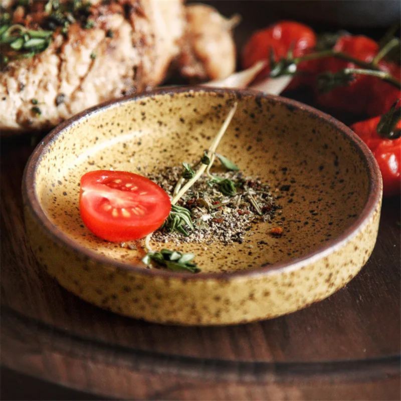 Японский Керамика круглая тарелка для соевого соуса небольшой приправа блюдо