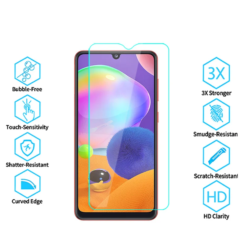 Защитное стекло для экрана и объектива камеры Samsung Galaxy A31 закаленное 2 в 1 |
