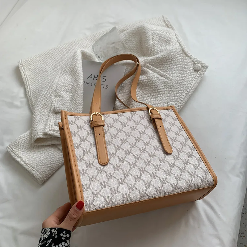 

Сумка-тоут женская из экокожи, модный вместительный саквояж на плечо с двумя ремешками