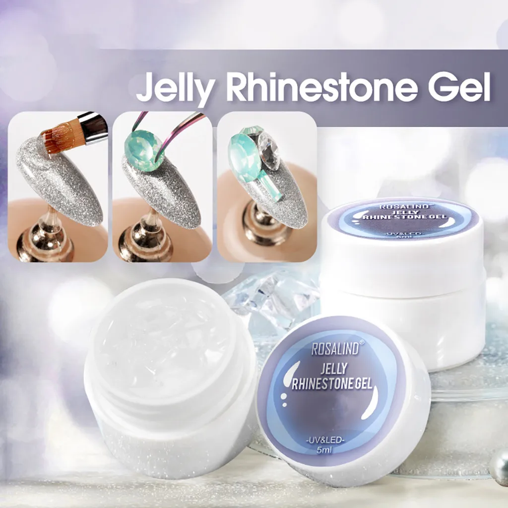 Гель-лак для ногтей Rosalind 5 мл Стразы без протирания сильный клей украшения