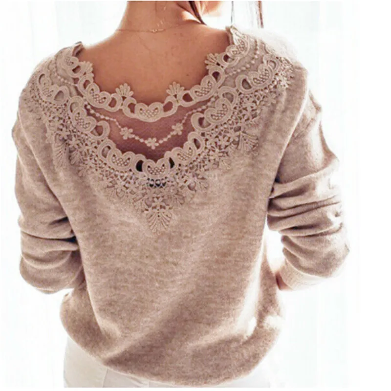 Элегантный женский пуловер свитер топы зима 2019 однотонный розовый вязаный с