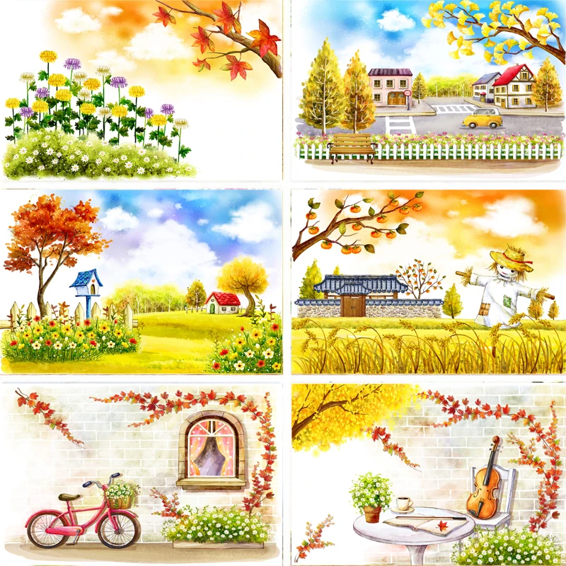 Nitree винил Подставки для фотографий фон с родины пейзаж цветком забор детский