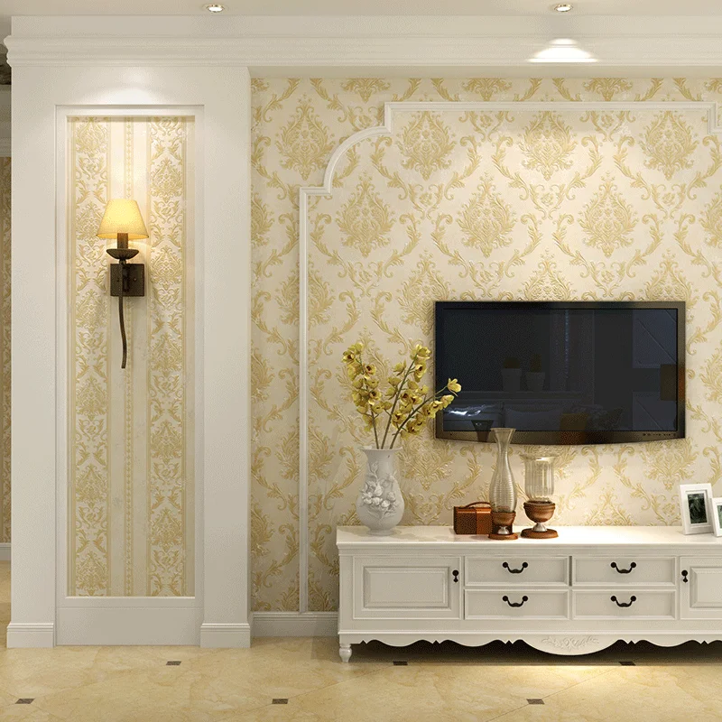 Высококачественные европейские плотные нетканые обои с вертикальной полосой