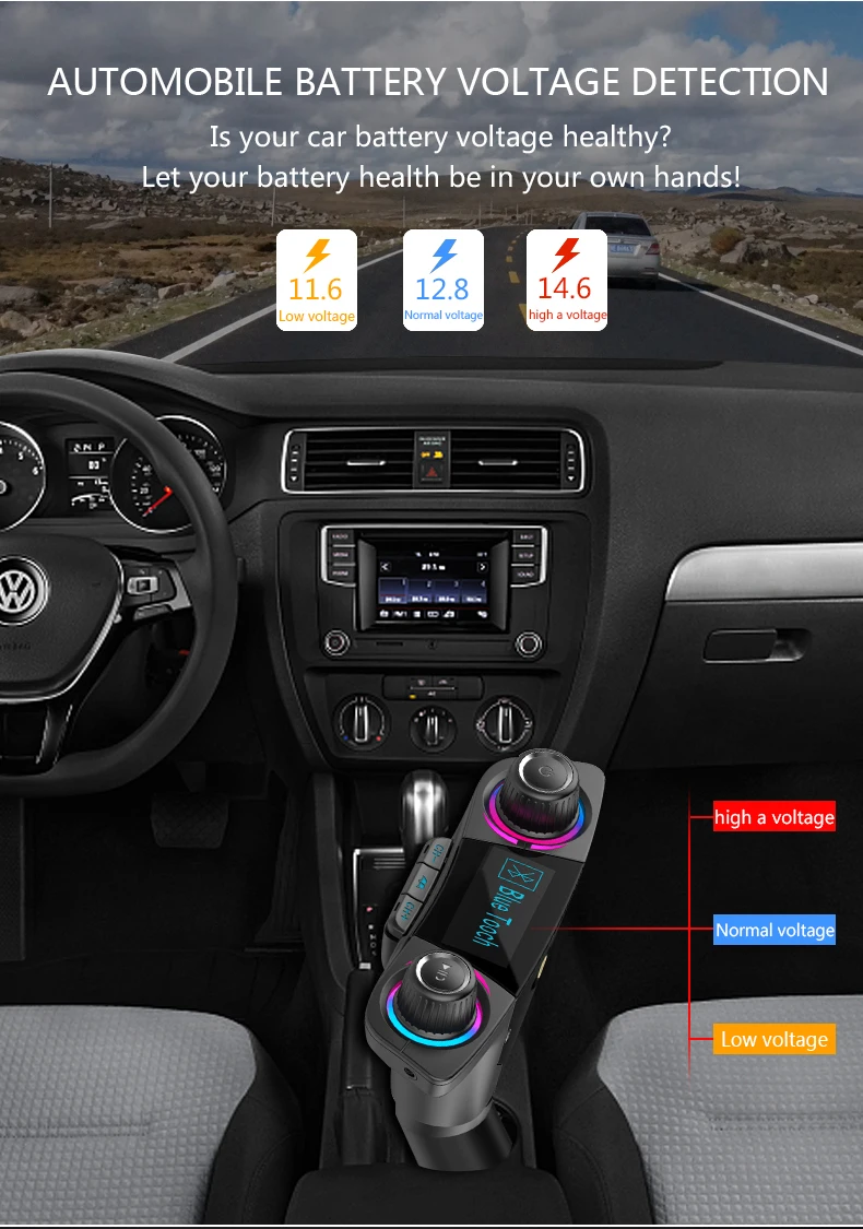 Беспроводной автомобильный FM-передатчик Bluetooth fm-модулятор проектор Mp3