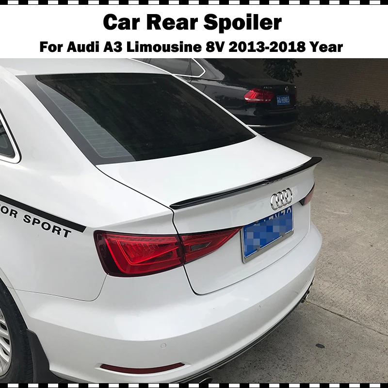 V стиль ABS пластик глянец Черный задний спойлер багажника для Audi A3 лимузин седан