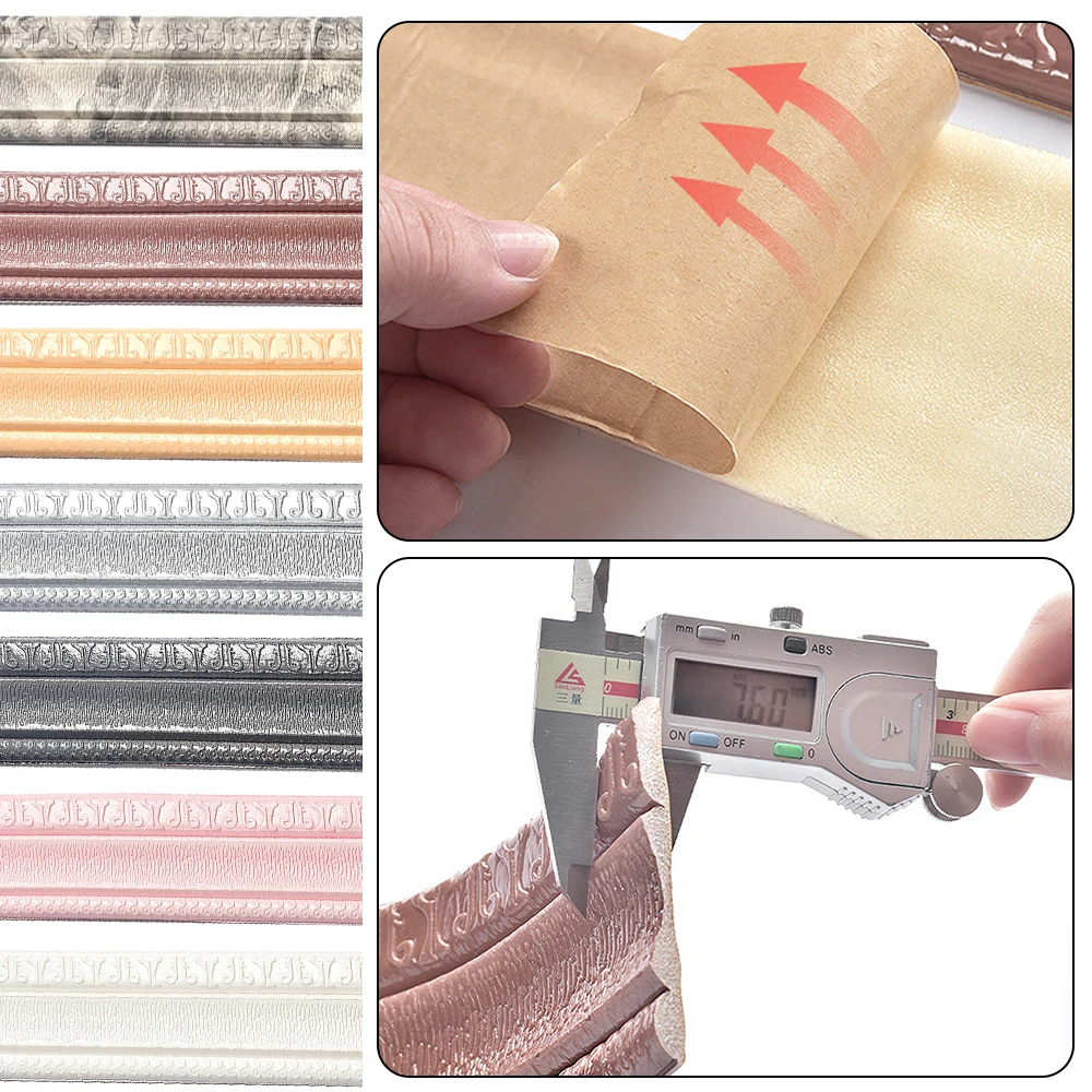 2.3m*8cm 3D Foam Wall Stickers Self Adhesive Waterproof Baseboard Wallpaper Border Sticker Edge Strip Home Decor | Дом и сад