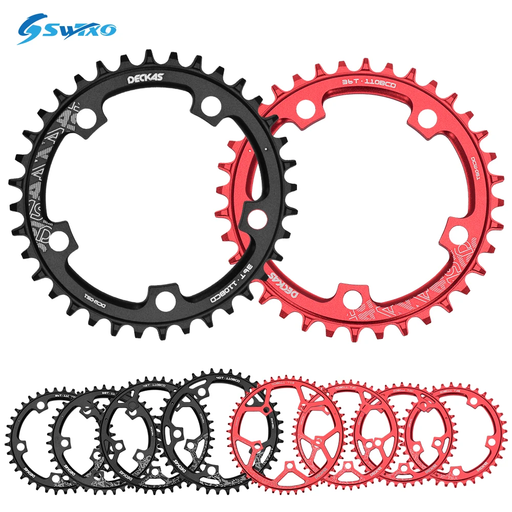 

DECKAS Narrow Wide 110BCD Chainring for Road Bike 36T 38T 40T 42T 44T 46T 48T 50T 52T CNC Machined Alloy Fits 7 to 12 Speed