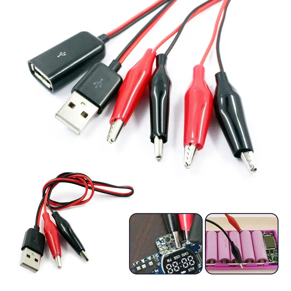 

USB Alligator Clips Male Or Female To USB Tester Detector Voltage Meter Ammeter Capacity Power Meter Monitor Pure Copper Holding