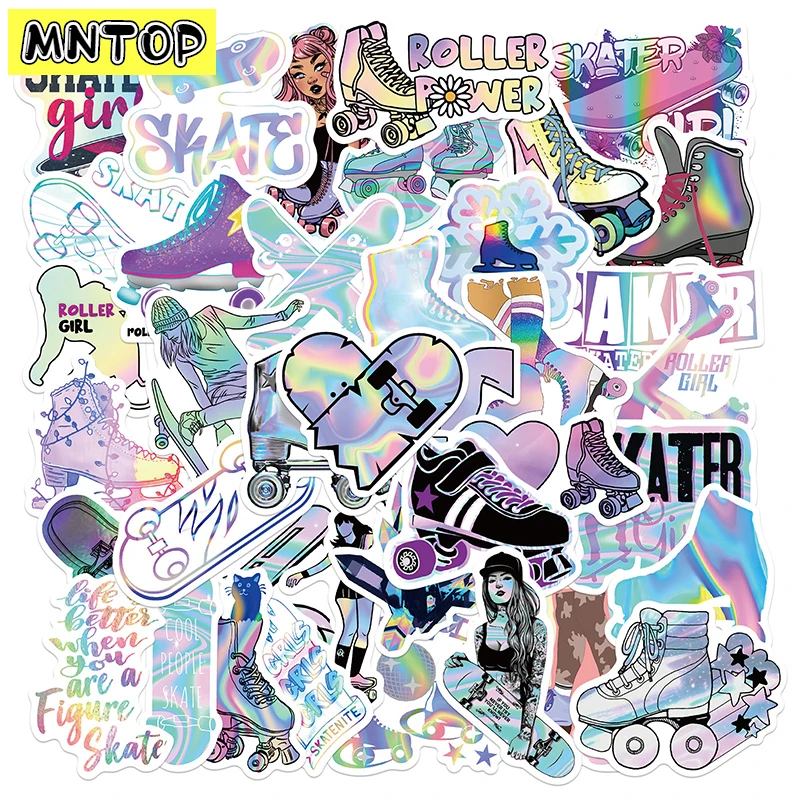 

10/30/50 шт./компл. Мультяшные водонепроницаемые граффити-наклейки с лазерным рисунком для скейтбординга для самодельных чемоданов ноутбуков ...