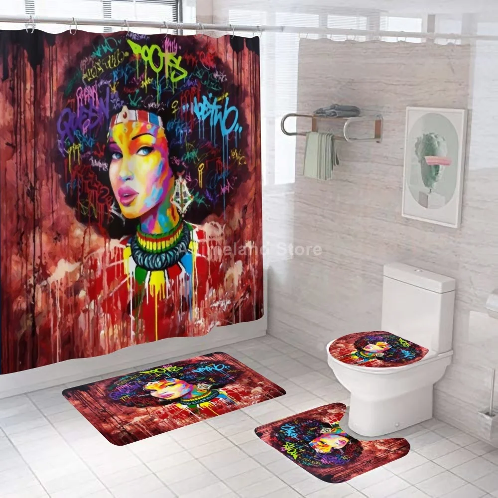 Черная стандартная занавеска для душа ванной комнаты девочек наборы коврик