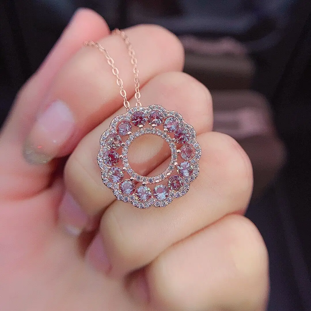 

Женский кулон из серебра 925 пробы, с круглым камнем 3 х3