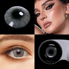 Цветные линзы ed для глаз, близорукость, красота, ежегодное использование, цвет, коричневый, серый, контактные линзы, градиентные, для глаз, мощные линзы по рецепту, 1 пара