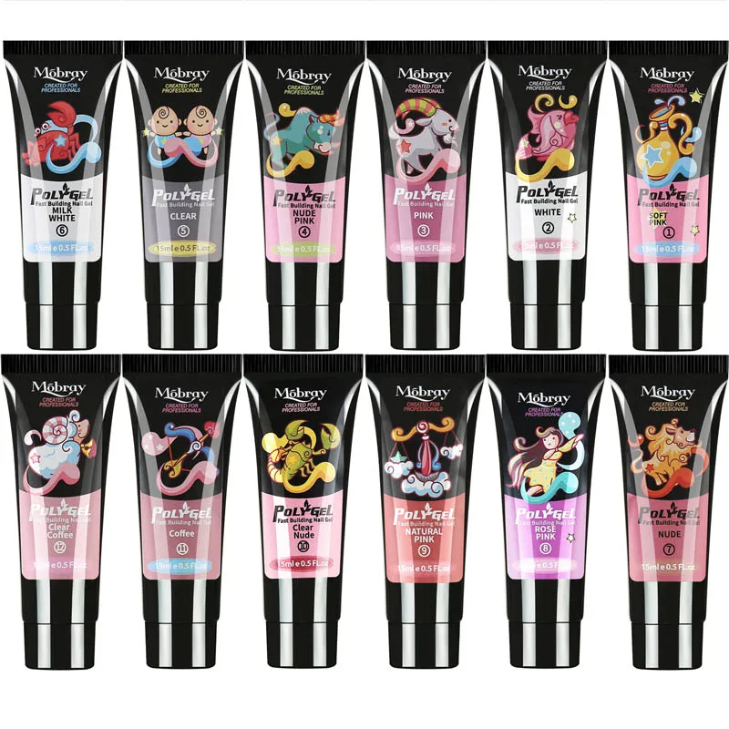 Набор полигелей для наращивания ногтей с наконечниками двойная форма Qiuck сухой