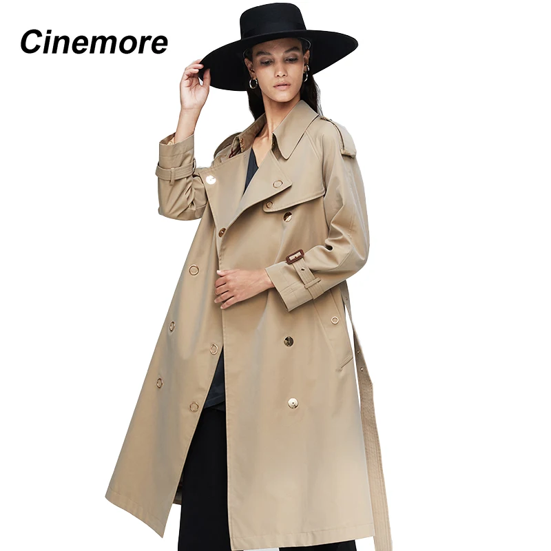 Женский двубортный Тренч Cinemore свободная верхняя одежда высокого качества