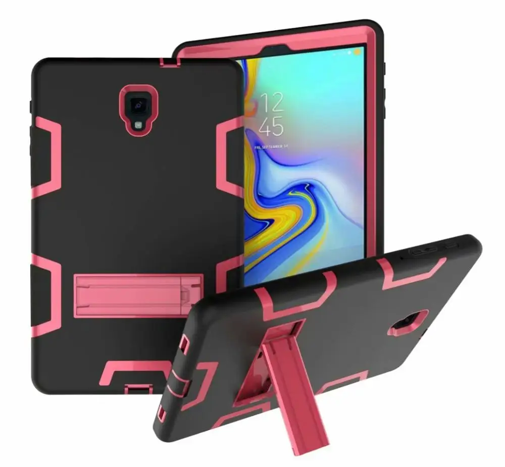 Черный Детский ударопрочный Прочный Твердый чехол Корпус для Samsung Galaxy Tab A 10,5 T590 T595 SM-T595 T597 чехол для планшета+ ручка - Цвет: Черный