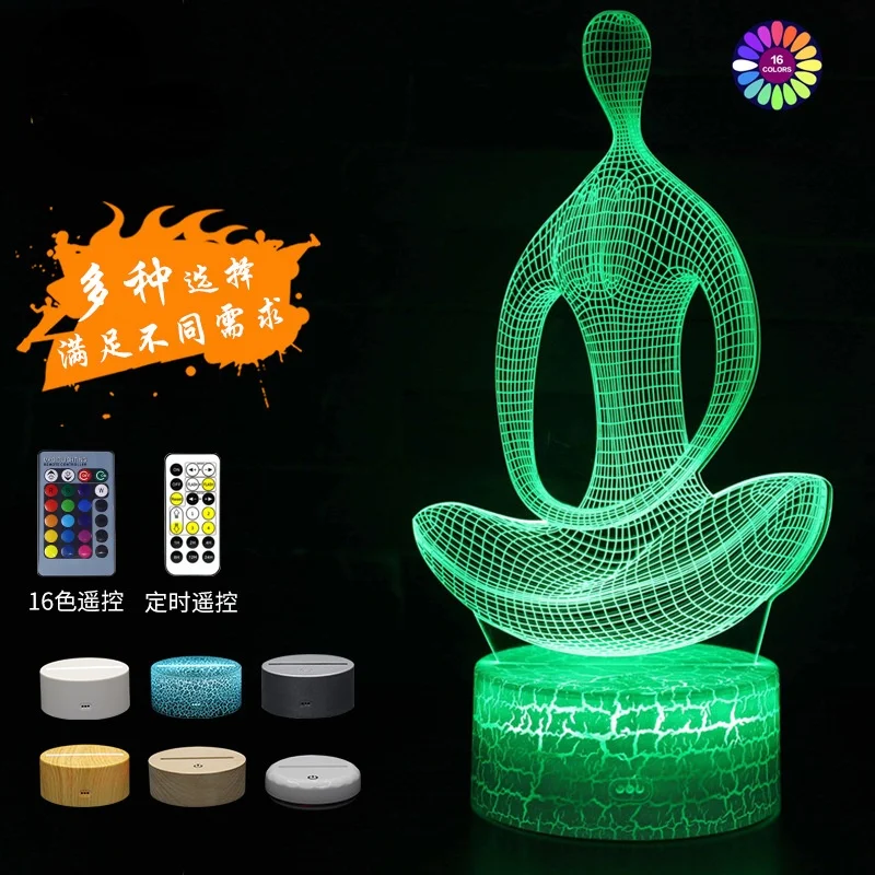 

Новейшая аниме абстрактная медитация 3d световая фигурка ночник Детские комиксы креативный визуальный подарок светильник