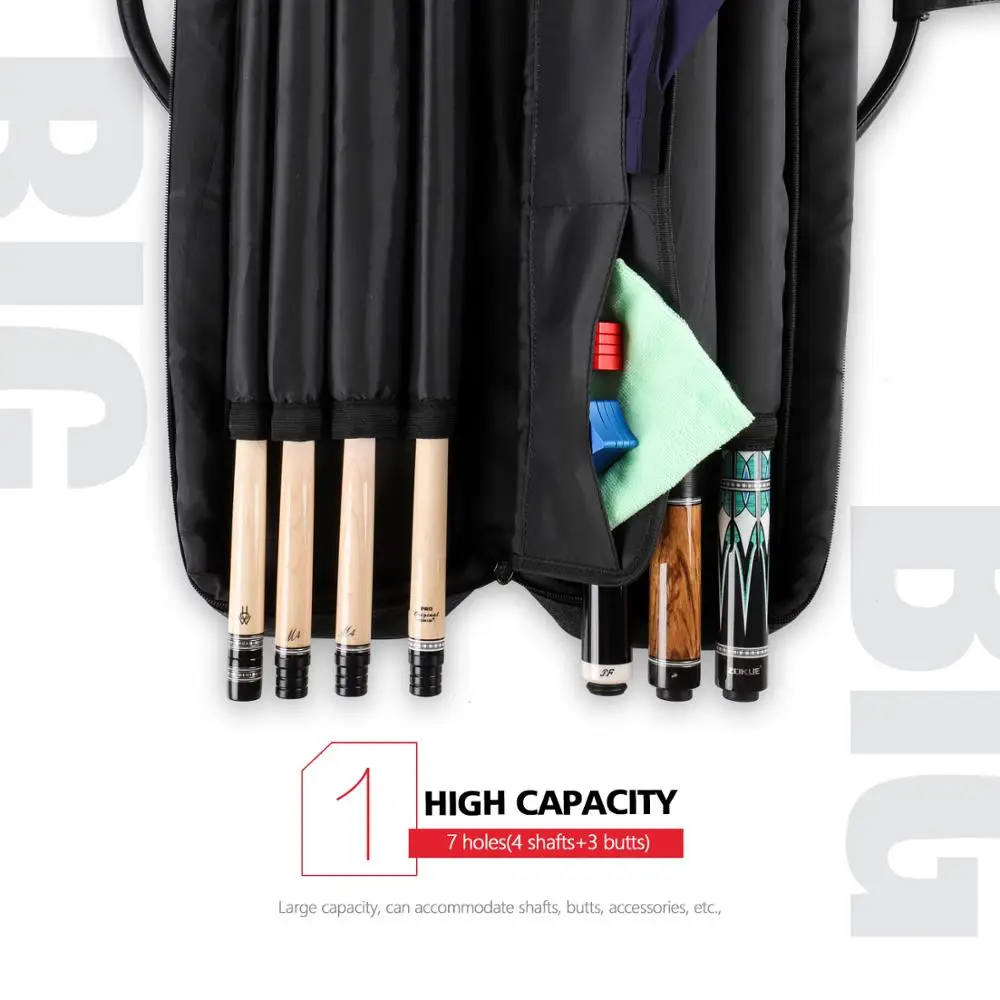 

KONLLEN Billiard 7 Holes Cue Case 3 Butts 4 Shafts 86x16x8cm Oxford Canvas Gray Bag Carry Sturdy Wear-resistant Case