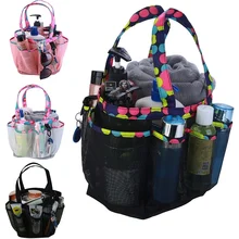 Men's Portable Mesh Shower Caddy Quick Dry Women Tote Hanging Bath Toiletry Organizer Bag 7 Storage Pockets Double Handles Coll