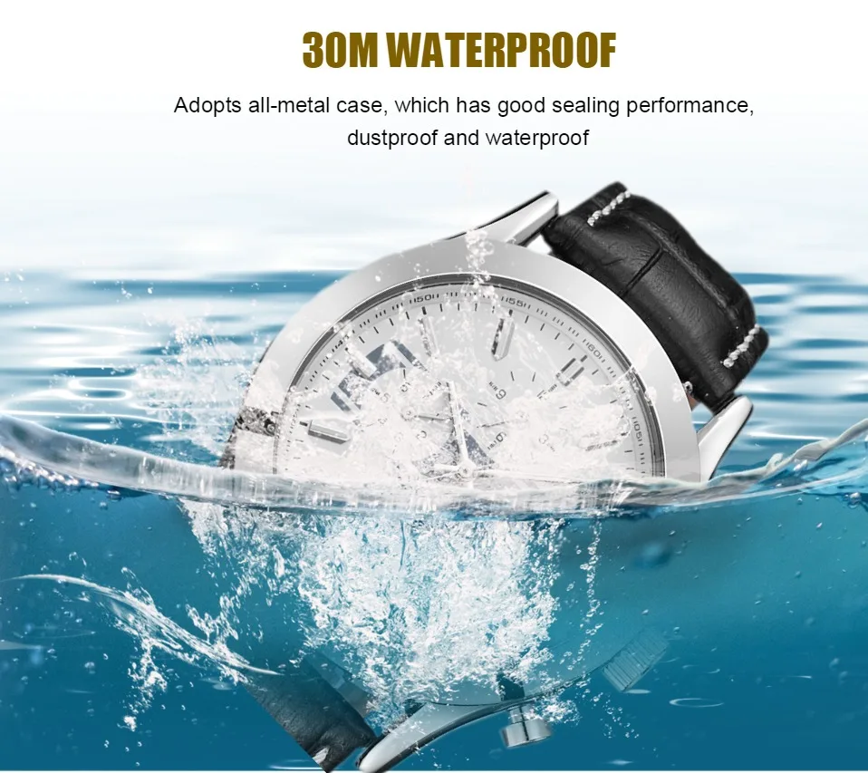 Часы наручные мужские механические Роскошные водонепроницаемые автоматические