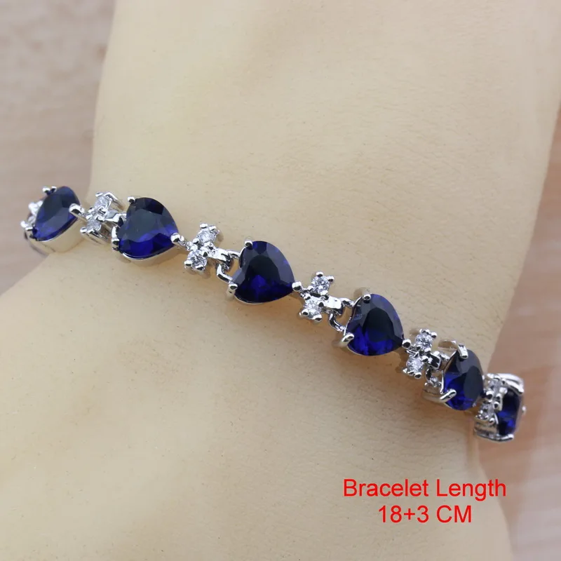 Набор украшений из 4 предметов серебристого цвета с натуральным камнем 6 цветов