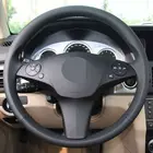 Для Mercedes Benz C180 C200 C350 C300 CLS 280 300 350 500 GLK ручная работа из черной замши чехол рулевого колеса автомобиля