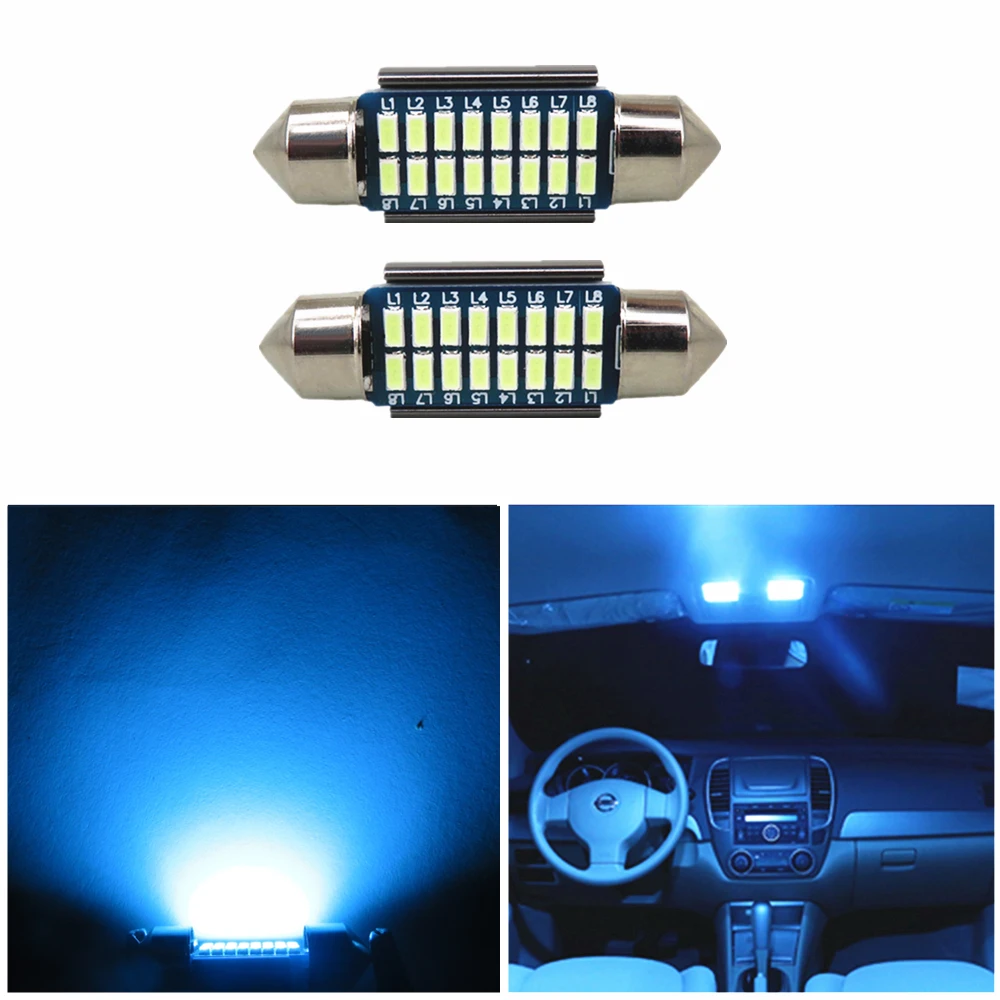 WLJH 10pcs Canbus 31mm 36mm 39mm 41mm 3014 SMD DE3423 DE3425 DE3175 C5W 6418 6411 C10W SV8.5 272 12v Car Interior External Light |