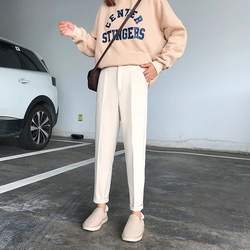 Женские зимние шерстяные брюки новинка 2019 эластичные женские повседневные