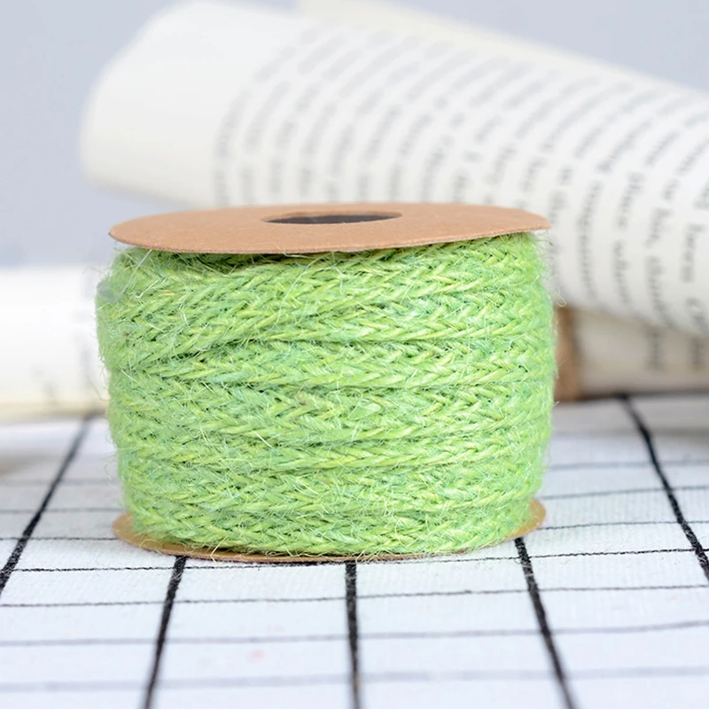 5 м разноцветная Ремесленная винтажная натуральная джутовая веревка для