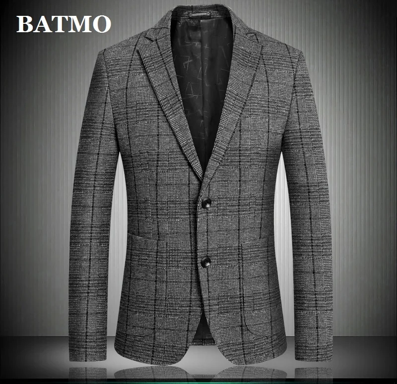 

BATMO 2019 Новое поступление осенний высококачественный Повседневный клетчатый мужской пиджак, мужские повседневные клетчатые куртки, 8828