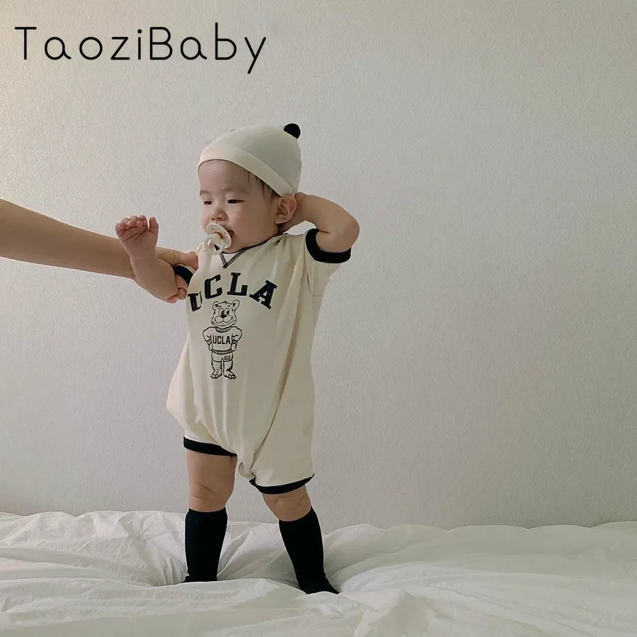 Детский комбинезон Новинка 2020 года Корейский с буквенным принтом и плюшевой