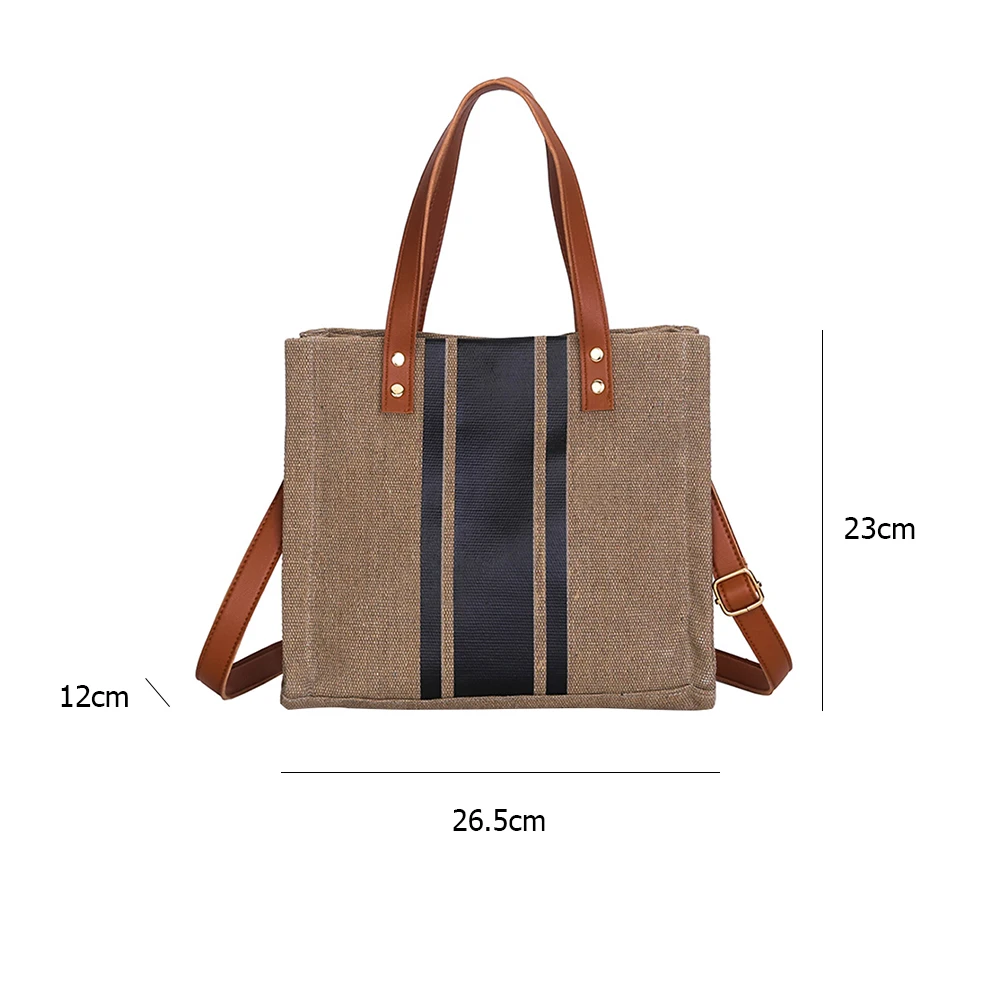 

Casual Hit Color Crossbody Handbag Women Canvas Large Capacity Shoulder Purse Female Portable Simple Messenger Top-handle Bag