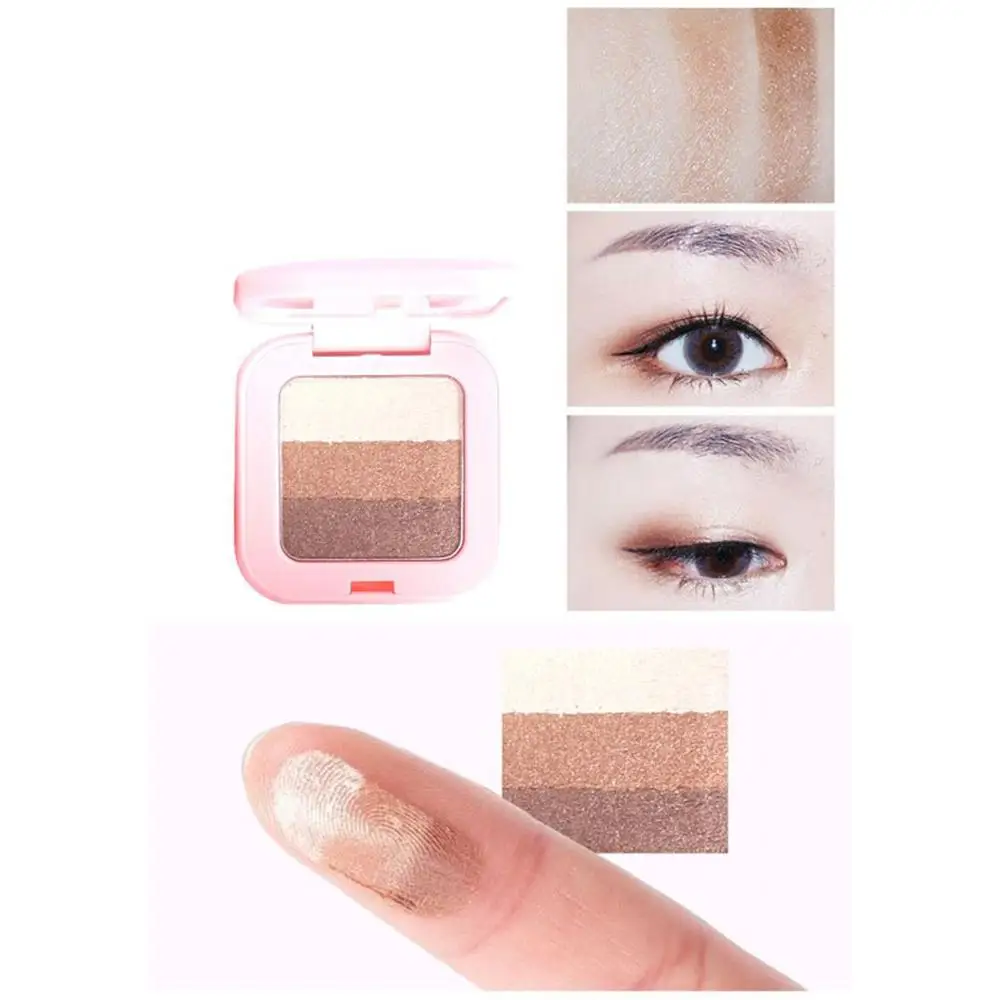 Три цвета выпечки тени для век длительный водонепроницаемый матовый блеск Тени