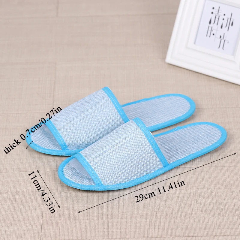 

Adults Homestay Soft Unisex Slippers Comfortable Gift Travel Hotel Anti Slip Linen Home Guest Spa Disposable Casual