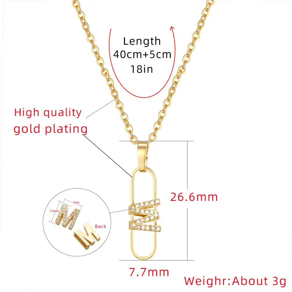 Модное изящное ожерелье с буквами инициала для женщин 2020 Za мини кулоны из фианита