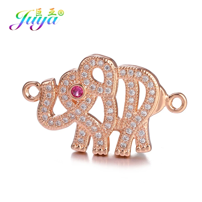Rose Gold Juya DIY Ювелирные компоненты поставки кубического циркония Дракон Цветок Хамса Разъем аксессуары для женщин серьги браслет Изготовление - Цвет: Rose Gold
