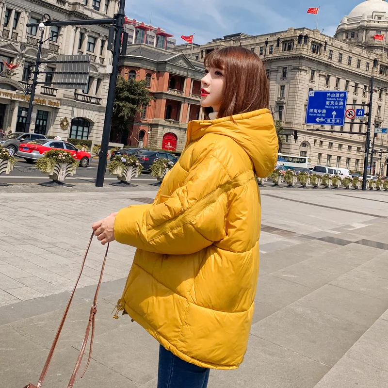 

Casual Stand Collar Parka Overcoat Winter Warm Fashion Outerwear Coats Women Nice Glossy Streetwear Jacket Coat Female XXL