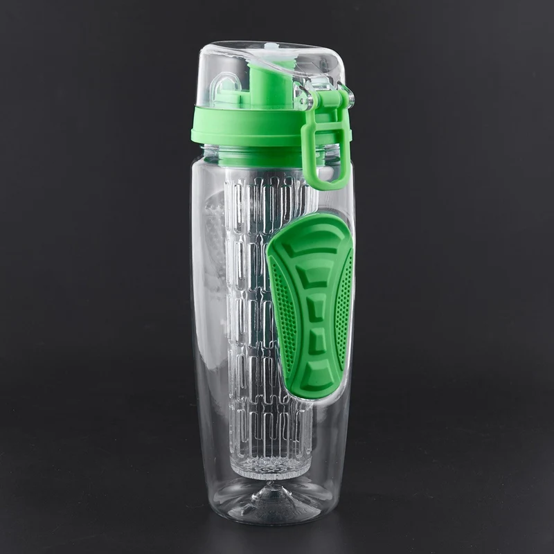 1000ml/32oz Fruit Infusing Infuser Water Bottle Lemon Portable Climbing Camp Bottles Detox Health BPA Free Green | Спорт и