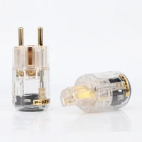 hi end schuko plug eu version power plugs for audio power cable 24k gold plated male plug female iec connector
