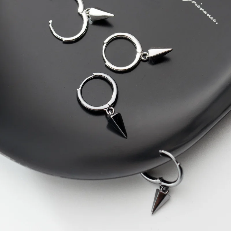 

MloveAcc 100% Authentic 925 Sterling Silver Geometric Cone Charm Earrings Hoop Huggie Earrings Fine Jewelry for Women Fashion Gi