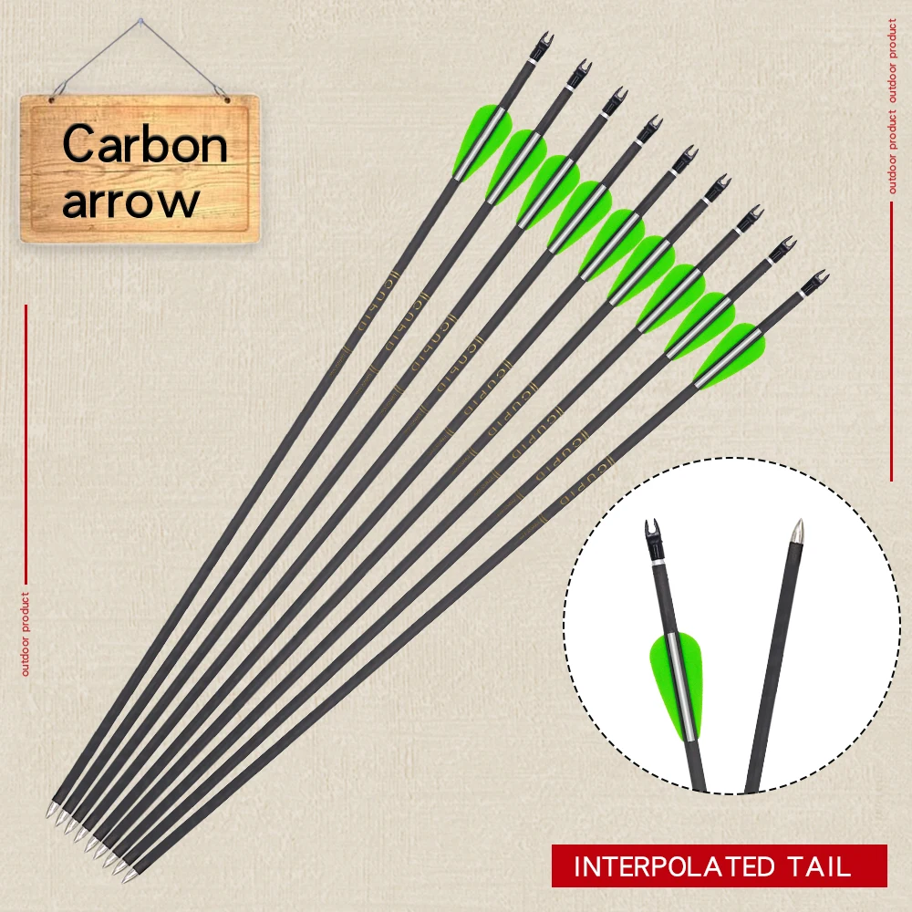 Стрелы из углеродного волокна 32 дюйма 800 для рекурсивного/блочного Лука 3/6/12