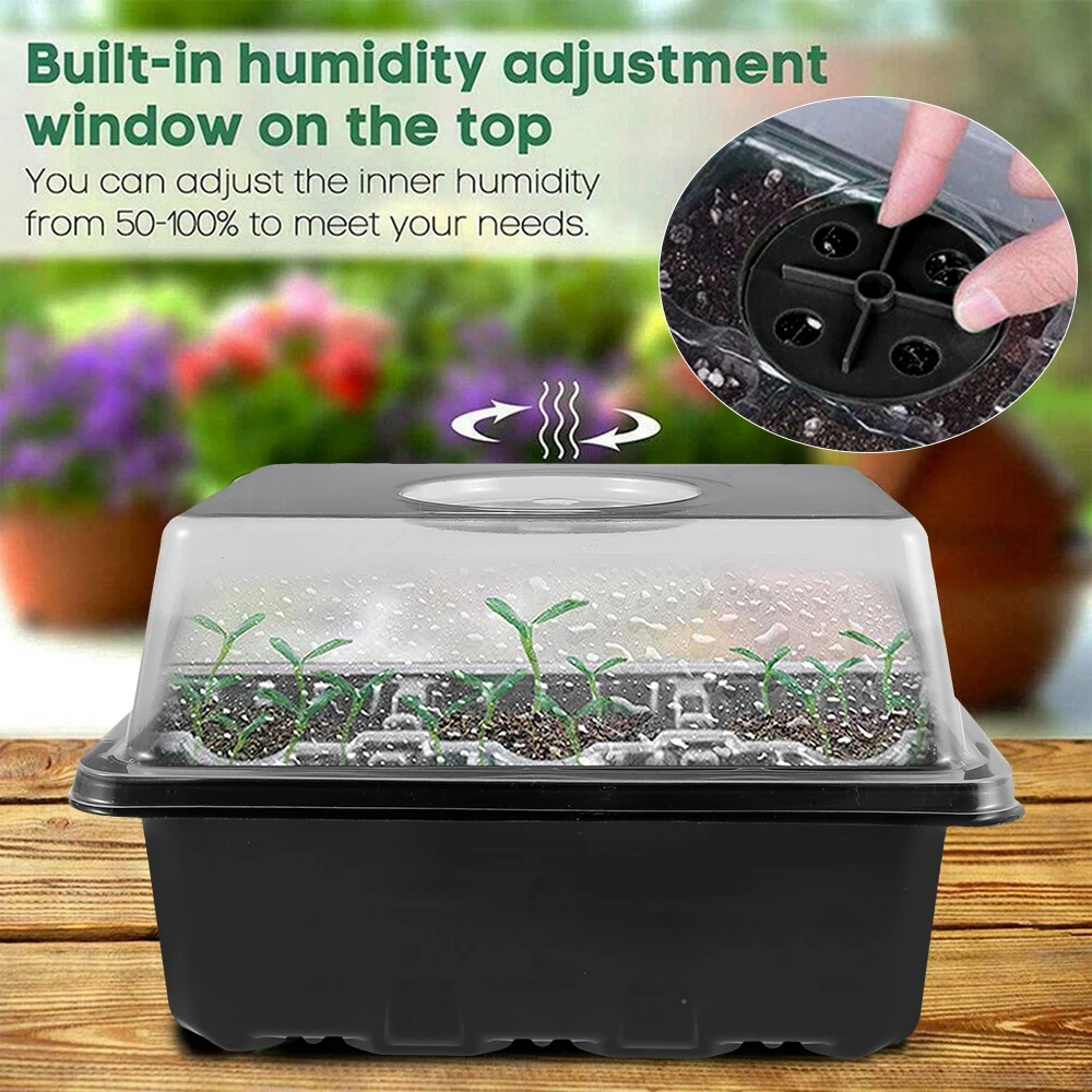 

6 шт., лоток для рассады с крышками, 12 отверстий