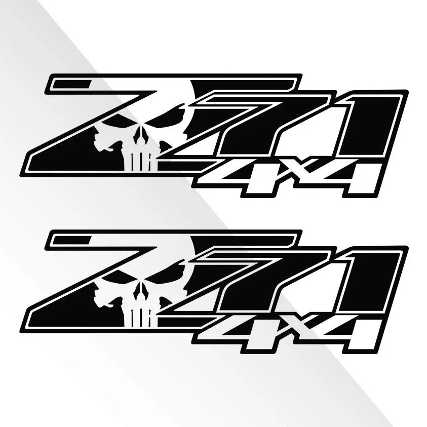 Для x2 Chevy Silverado Z71 4x4 GMC GM Sierra наклейки 1500 2500 Каратель Череп