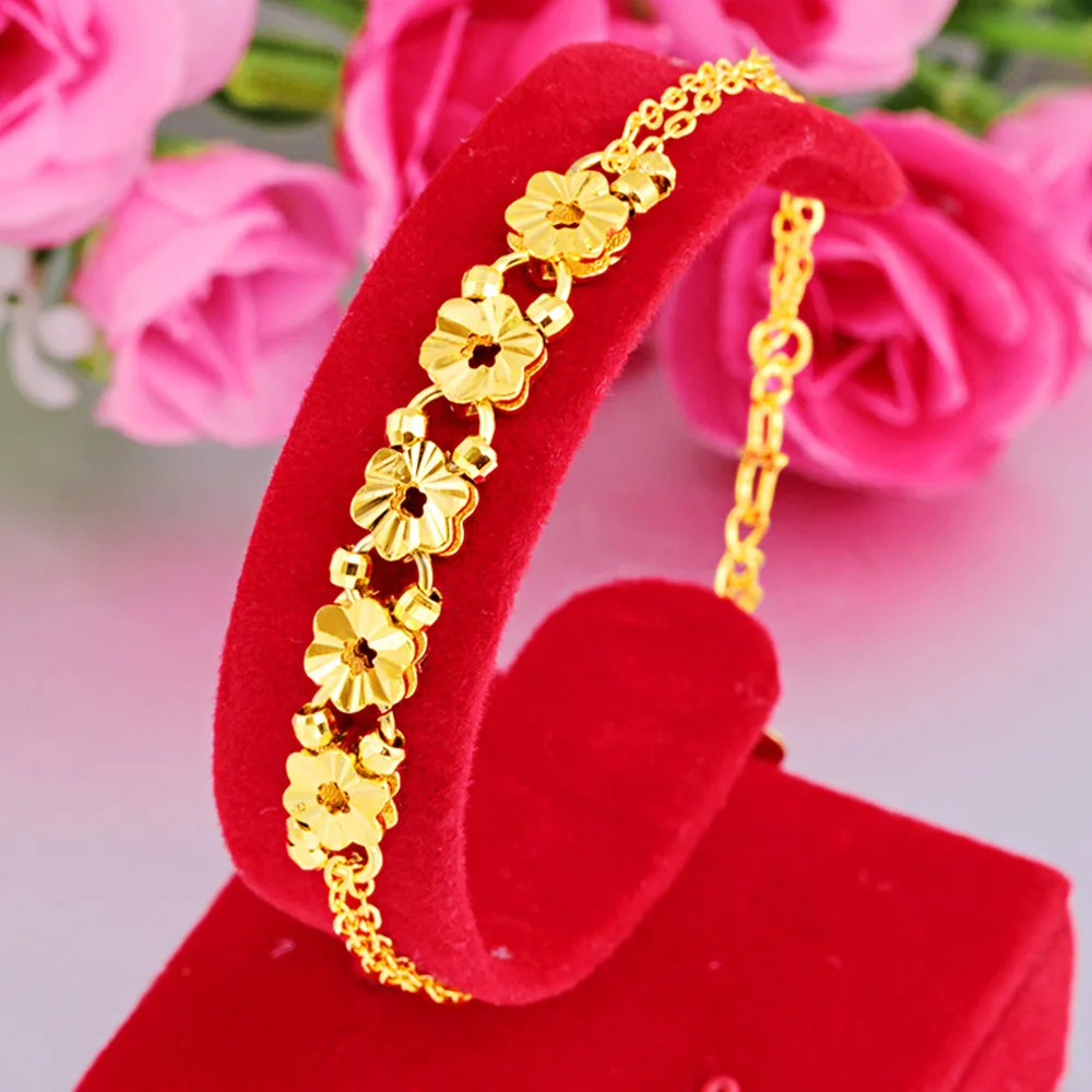 

Fashion Romantic Bracelet Luxury Gold Jewelry Bracelet for Woman Islamic Muslim Plum Blossom Bracelet Engagement Birthday Gift